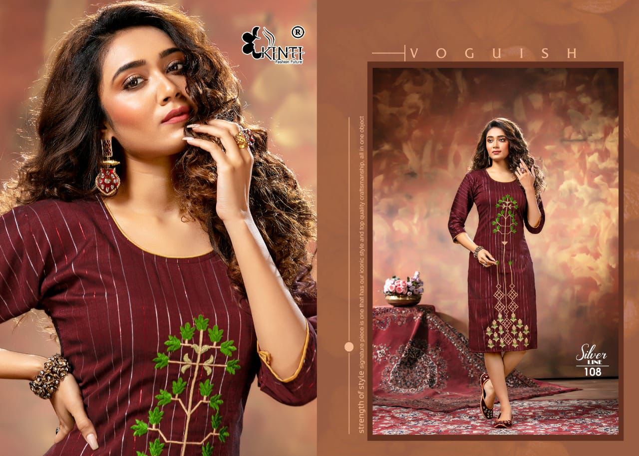 Kinti Silver Line Ethnic Wear Designer Fancy Embroidery Kurti Collection